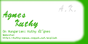 agnes kuthy business card